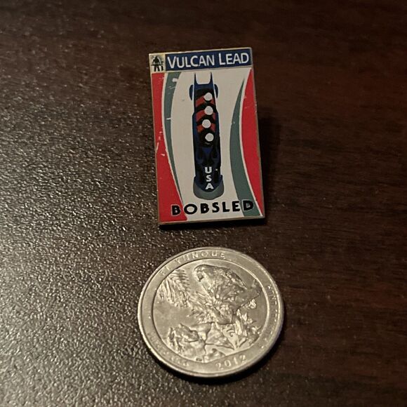 Olympic Winter Games Team USA Vulcan Lead Bobsled Lapel Hat Pin - Picture 3 of 3